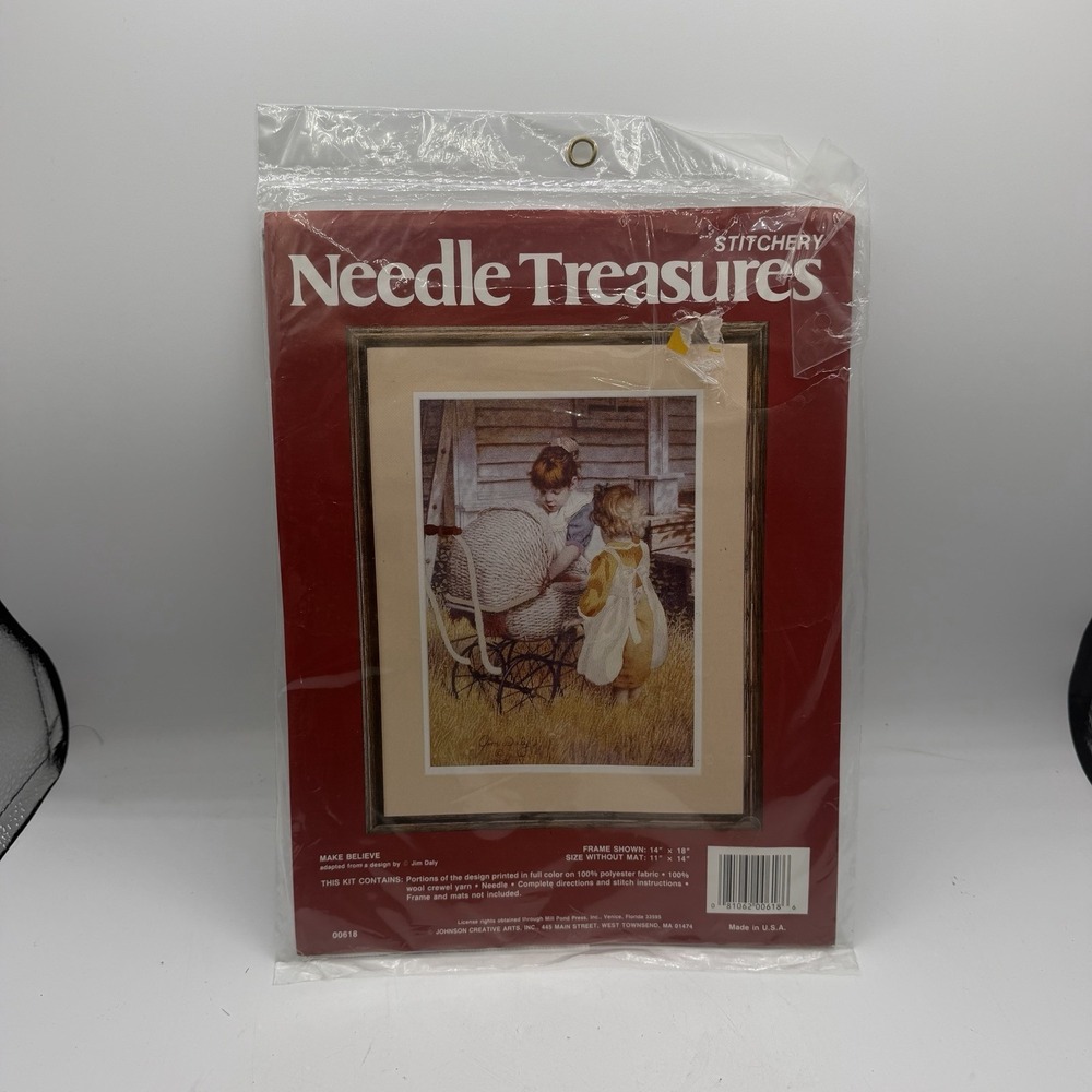 Vintage Needle Treasures Crewel Kit Make Believe 11x14 Multicolor Jim Daly 00618